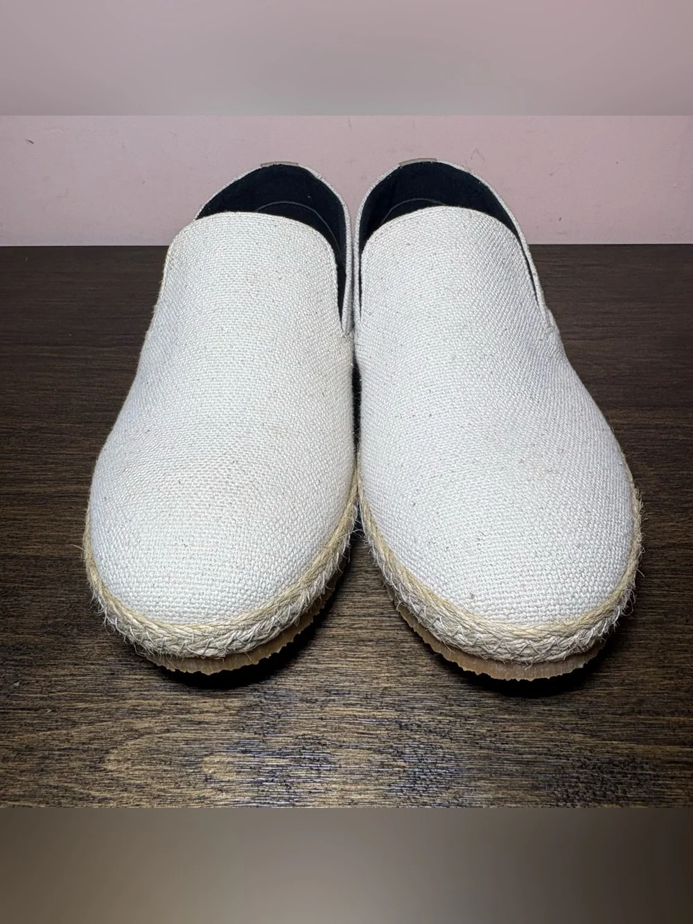 Patara Men’s Natural Canvas Espadrille Slip On Shoes Cork Footbed Size 8